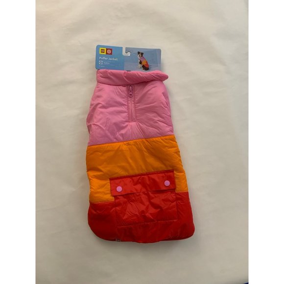 LEGO x Target Dog Coat - Medium - Pink/Red/Orange puffer jacket - Picture 2 of 2